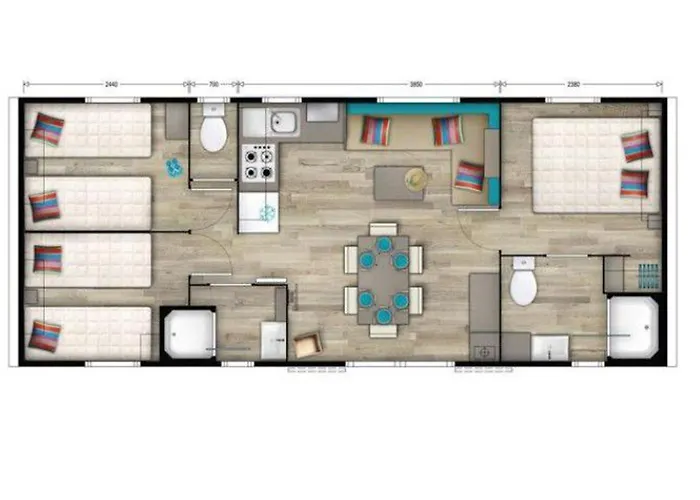 Mobil 32m² Avec Terrasse Pour 6 Personnes - Api-1-52-304 Campsite *